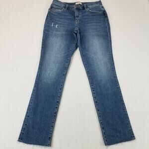 Oliver Logan Jeans 27 Blue Crosby Relaxed Taper Slow Denim High Rise Raw Hem